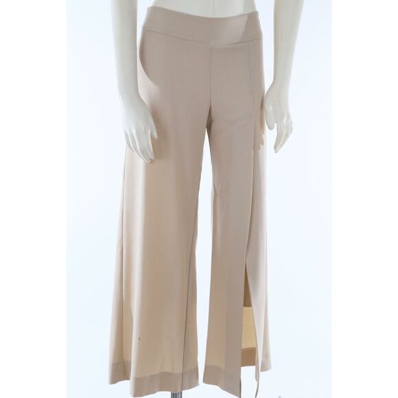 VANESSA PALMER Beige Cut Out Double Slit Wide Leg Pants Size 4 - Picture 7 of 12